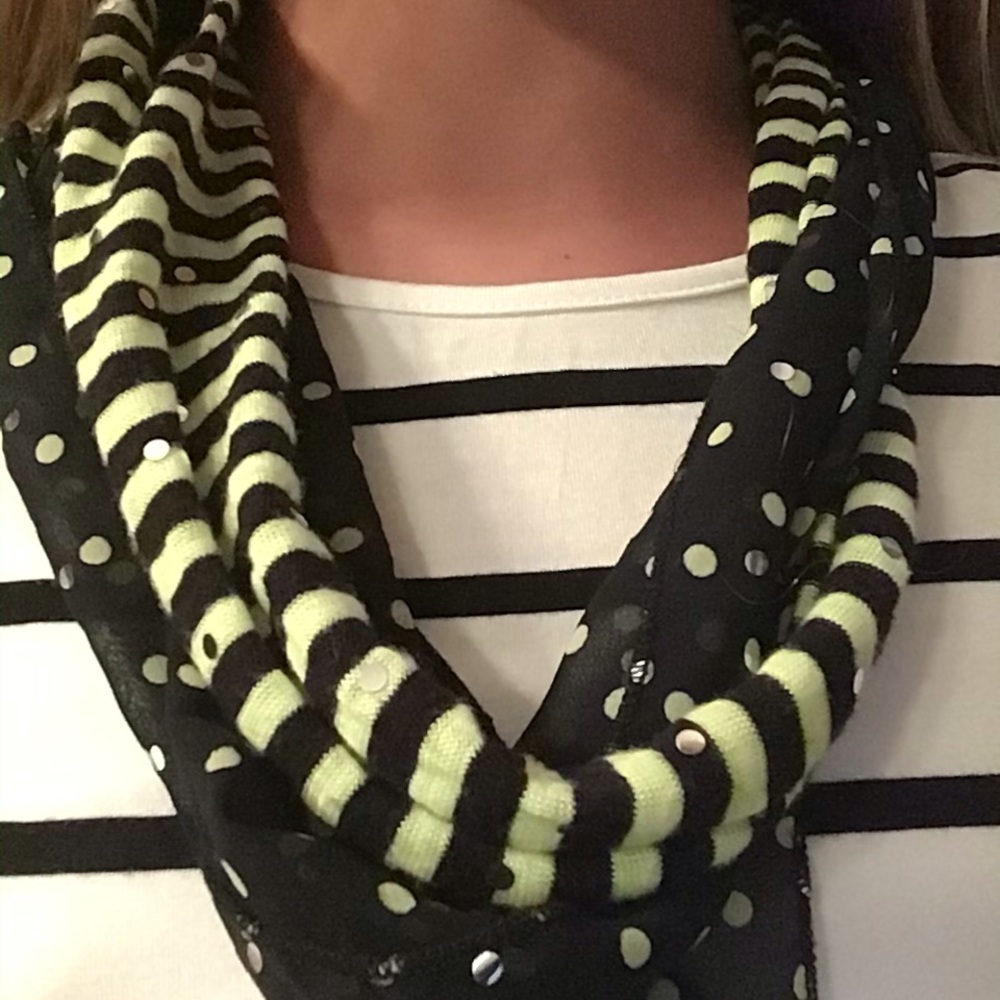 Funky green and black scarf!